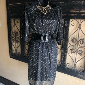 Black and gold cold shoulder Jessica Simpson dress